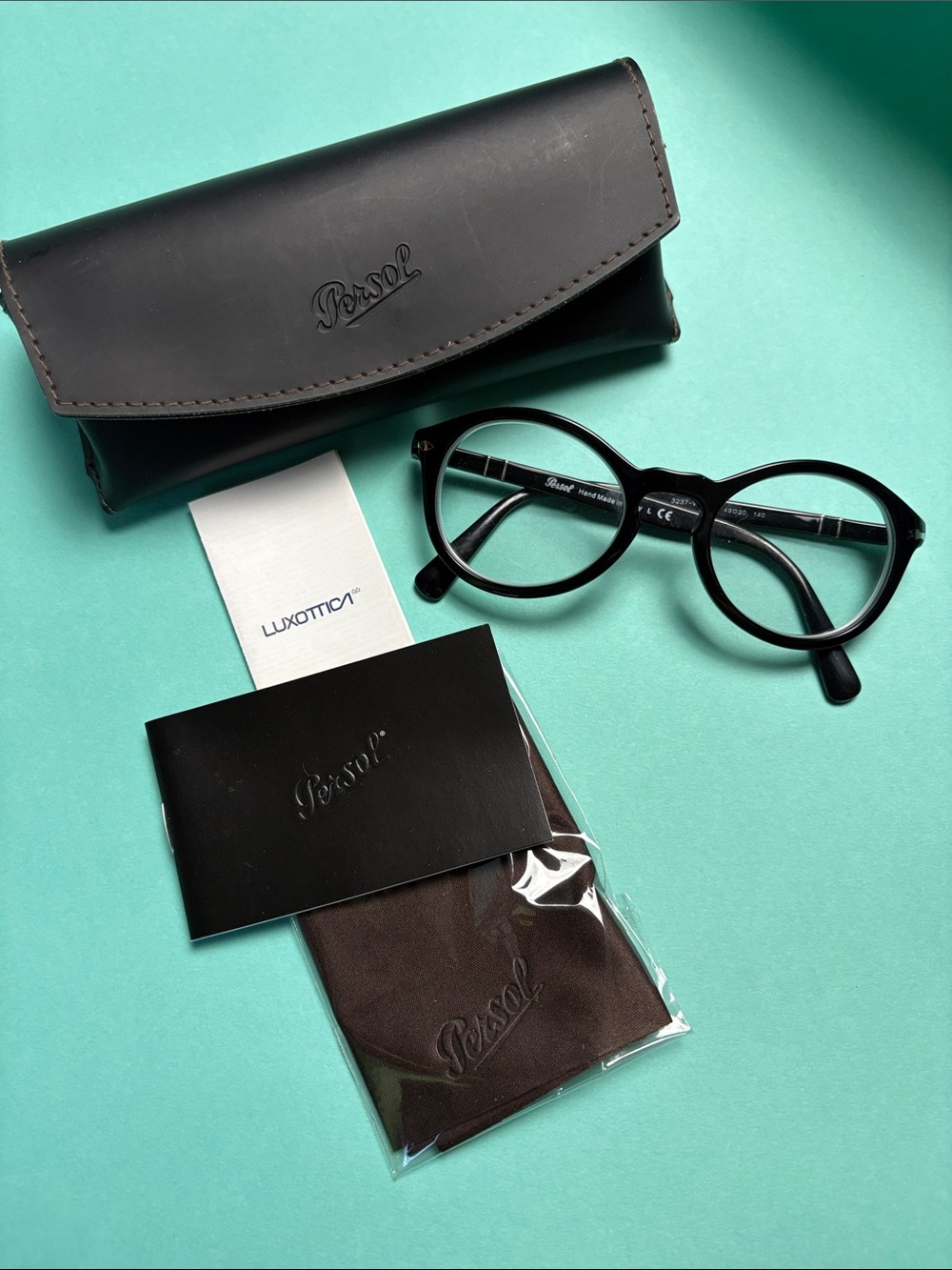 Persol Black Round Men’s Optical Glasses with Branded Case